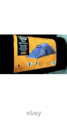Tente tunnel 6 personnes Halfords avec auvent, 2 pièces, grande tente familiale et sac de transport