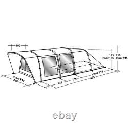 Tente tunnel Easy Camp Boston 600 pour 6 personnes, verte, avec sac de transport