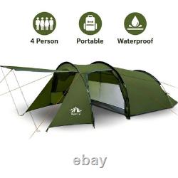Tente tunnel Night Cat pour 4 personnes, imperméable, 3 saisons, tente familiale de camping et de festival
