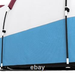 Tente tunnel de camping pour 2 personnes avec chambre, séjour et auvent, rouge