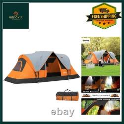 Tente tunnel de camping spacieuse pour 5 à 6 personnes, abri imperméable avec protection UV