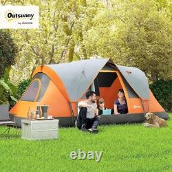Tente tunnel de camping spacieuse pour 5 à 6 personnes, abri imperméable avec protection UV