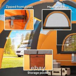 Tente tunnel de camping spacieuse pour 5 à 6 personnes, abri imperméable avec protection UV