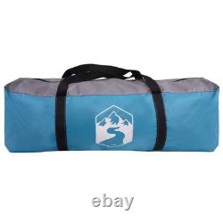 Tente tunnel familiale 10 personnes imperméable abri de camping bleu grand extérieur
