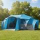 Tente Tunnel Familiale 10 Personnes Imperm&eacute;able Pour Camping, Abri Ext&eacute;rieur Bleu Grand Format