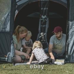 Tente tunnel familiale Easy Camp Skarvan 6, tente de camping 6 places avec tapis de sol cousu