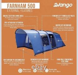 Tente tunnel familiale imperméable Vango Farnham 500 pour 5 personnes