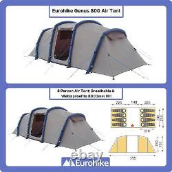 Tente tunnel gonflable étanche Eurohike Genus 800 facile à monter pour 8 personnes