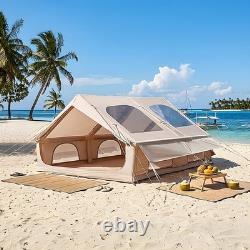 Tente tunnel gonflable pour 4 à 6 personnes avec pompe, installation facile, tente de glamping gonflable chaude