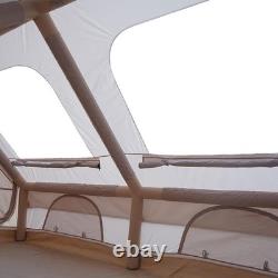Tente tunnel gonflable pour 4 à 6 personnes avec pompe, installation facile, tente de glamping gonflable chaude