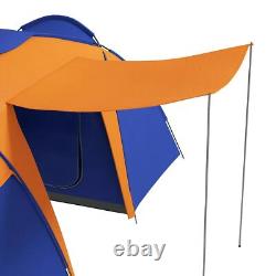 Tente tunnel grande capacité 4-6 personnes, 2000 mm imperméable, portable avec sac et 2 chambres