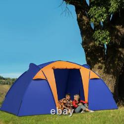 Tente tunnel grande capacité 4-6 personnes, 2000 mm imperméable, portable avec sac et 2 chambres