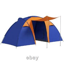 Tente tunnel grande capacité 4-6 personnes, 2000 mm imperméable, portable avec sac et 2 chambres