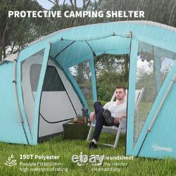 Tente tunnel imperméable grande taille à 3 chambres pour famille de 6 personnes avec fenêtres FOXDEN