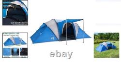 Tente tunnel octogonale pour 4 personnes avec excellente protection imperméable et auvent