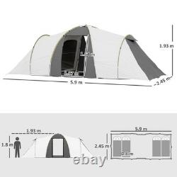Tente tunnel pour quatre personnes avec deux chambres et salon Outsunny