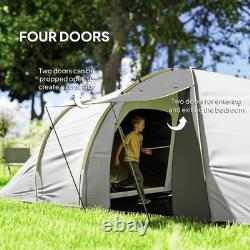 Tente tunnel pour quatre personnes avec deux chambres et salon Outsunny