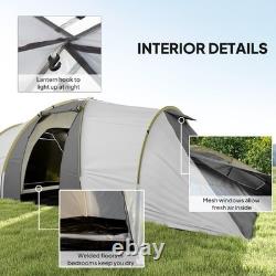 Tente tunnel pour quatre personnes avec deux chambres et salon Outsunny