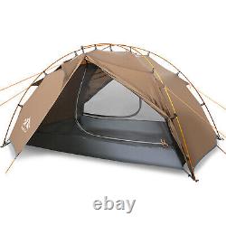 Tentes de randonnée 2 personnes, tente de camping avec poteau en aluminium, double couche.
