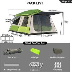 Tentes imperméables instantanées de type cabine pour 2 à 8 personnes, grande tente familiale pour camping, activités de plein air et randonnée