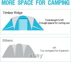 Timber Ridge 6 Homme Tente De Camping Tunnel, Plus Grande 5m L540cm X W230cm X H200cm