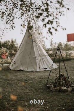 Tipi 5m, tente Cheyenne de 16 pieds, 100 % matériau naturel, pyramide