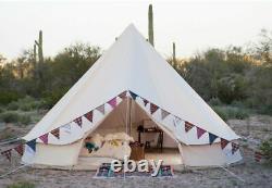 Us Canvas Bell Tent 6m Glamping Camping Bell Tente Yourtes Imperméables À L’eau Grande Extérieur