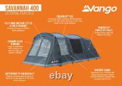 Vango Savannah 400 Ensemble de Tente de Camping Familiale à Arceaux pour 4 Personnes (Bleu Foncé)