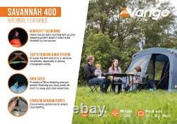 Vango Savannah 400 Tente de Camping Familiale à Poteaux pour 4 Personnes (Bleu Foncé)
