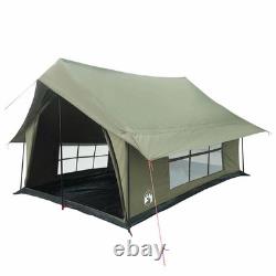 WALPLUS Tente de cabane vert armée 340x246x210 cm Tente d’extérieur en polycoton