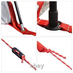 WALPLUS Tente de camping 2 personnes grise et orange, abri extérieur imperméable