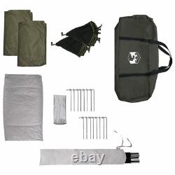 WALPLUS Tente familiale XXL vert armée pour 14 personnes avec double toit imperméable