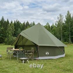 WALPLUS Tente tipi de camping vert olive 300 x 300 x 200 cm en polyester et acier