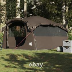 WALPLUS Tente tunnel familiale 6 personnes marron imperméable abri de camping extérieur