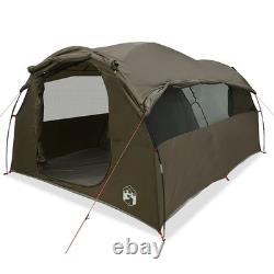 WALPLUS Tente tunnel familiale 6 personnes marron imperméable abri de camping extérieur