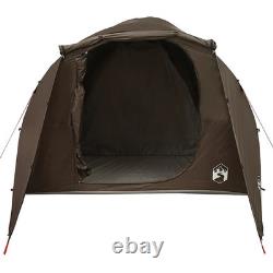 WALPLUS Tente tunnel familiale 6 personnes marron imperméable abri de camping extérieur