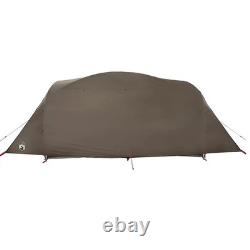 WALPLUS Tente tunnel familiale 6 personnes marron imperméable abri de camping extérieur